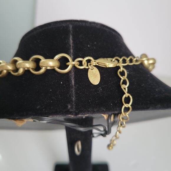 Lia Sophia Mandalay Bay Necklace Gold Tone Tiger Eye Quartz Stones Gems Layered - Picture 6 of 9